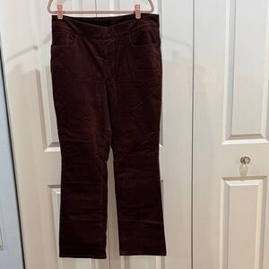 NWOT Denim & Co. Brown Corduroy Elastic waist plus size pants Size L runs large